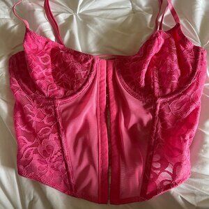 Glassons Pink Lace Corset Top
